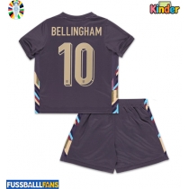 England Jude Bellingham #10 Auswärts Trikotsatz Kinder EM 2024 Kurzarm (+ Kurze Hosen)